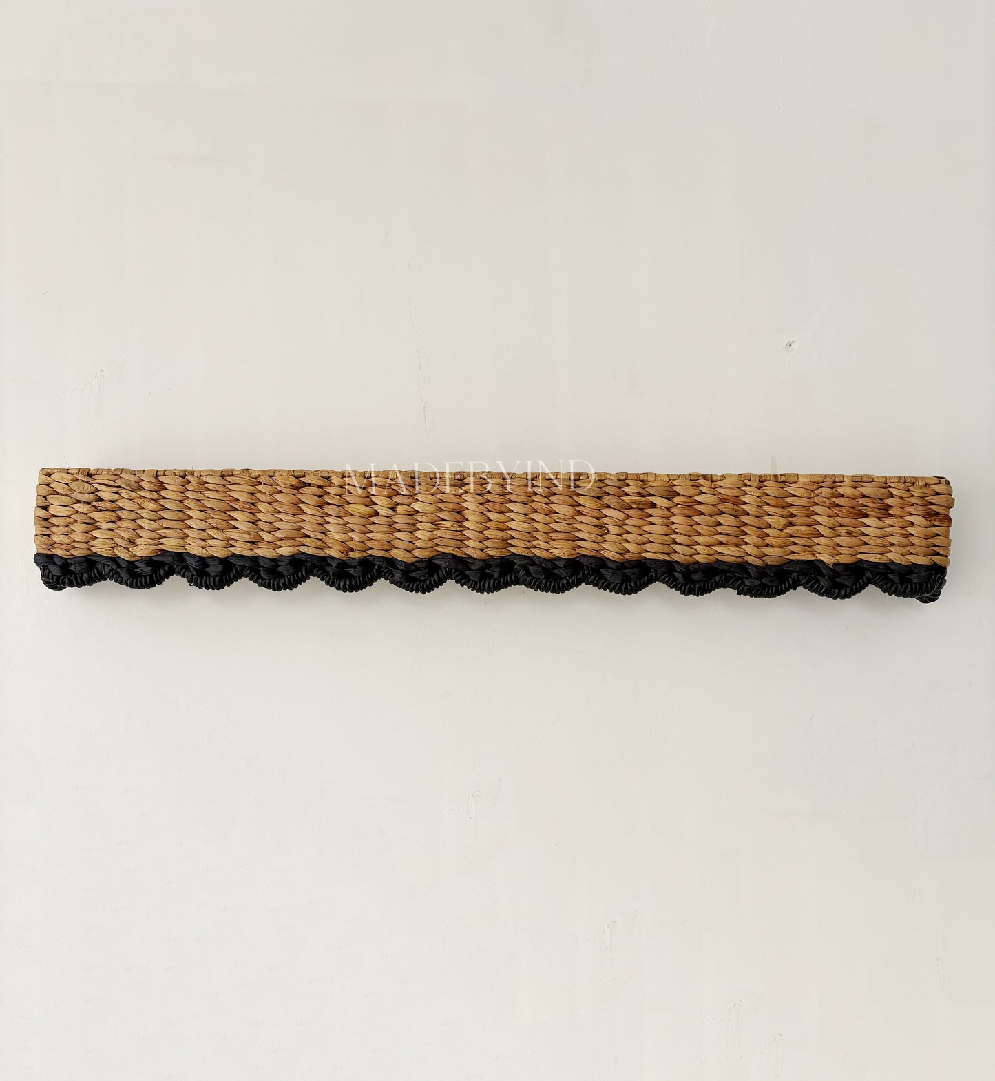 Black Edge Scallop Water Hyacinth Window Pelmet