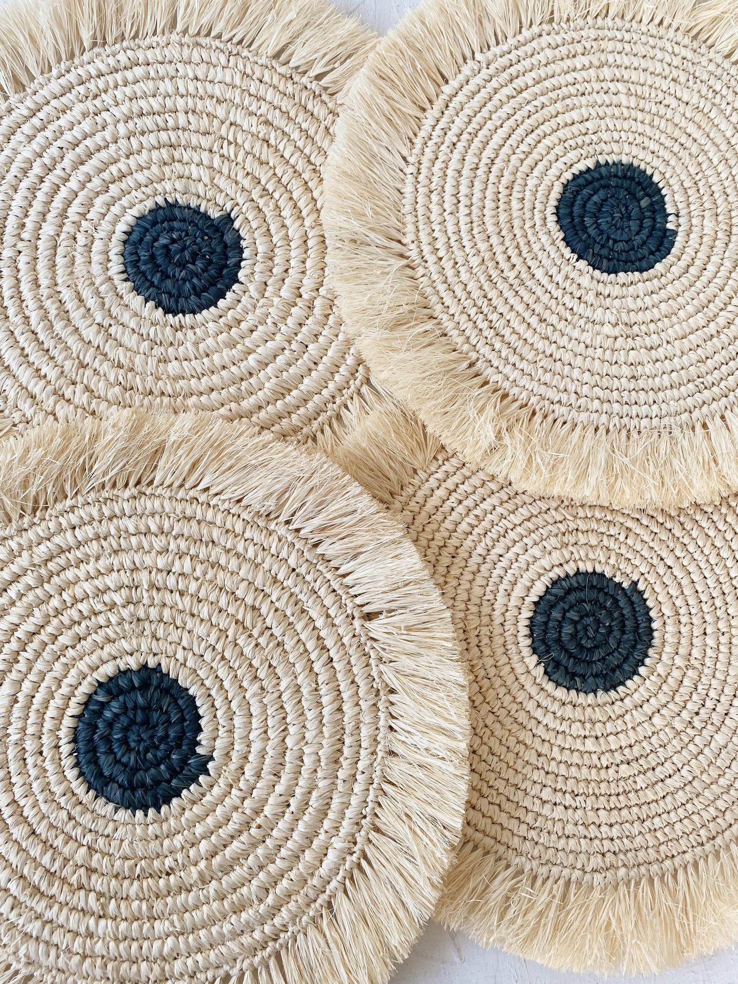 Bleach Mix Raffia Fringe Placemats