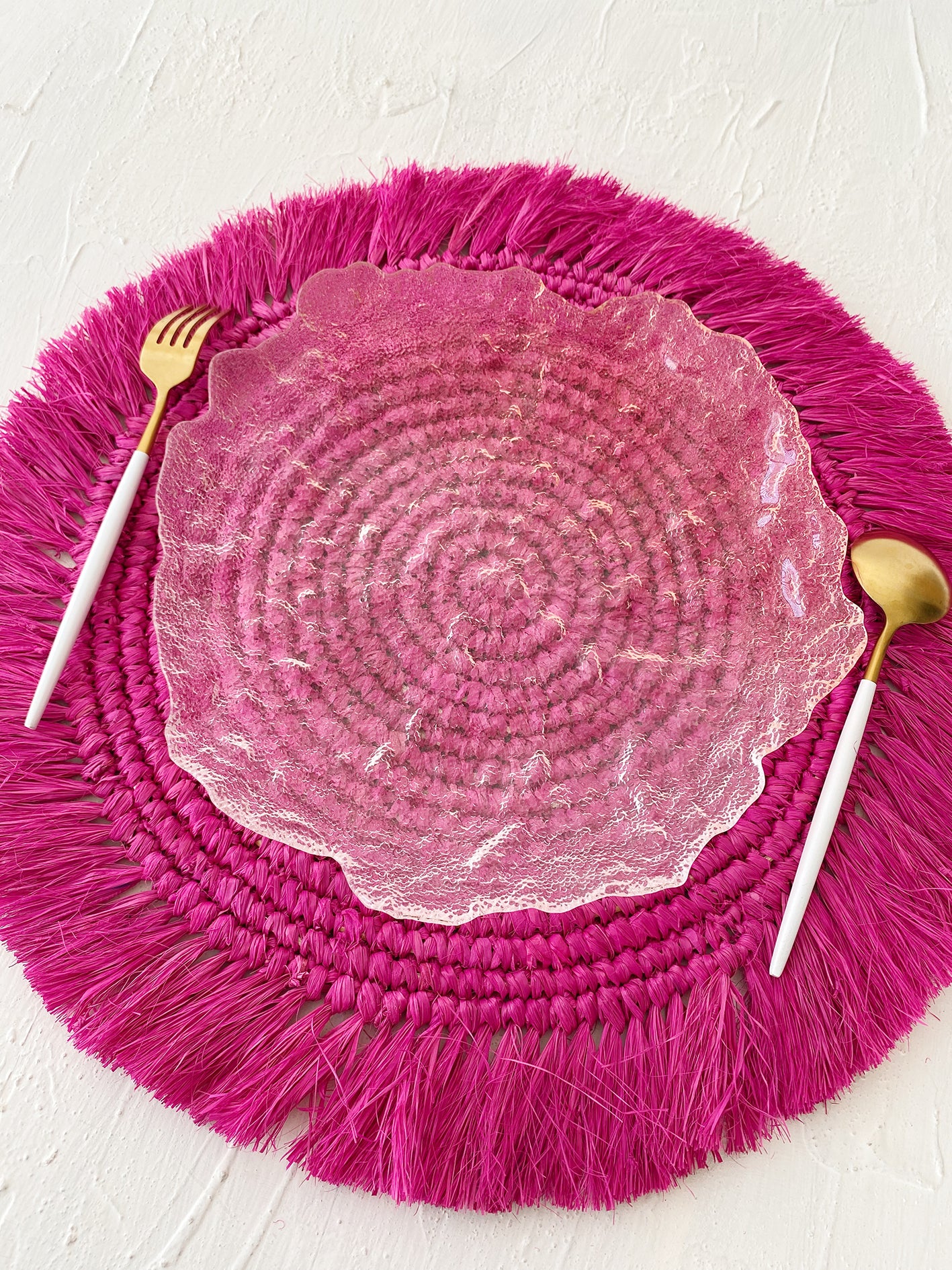 Fuchsia Raffia Placemats
