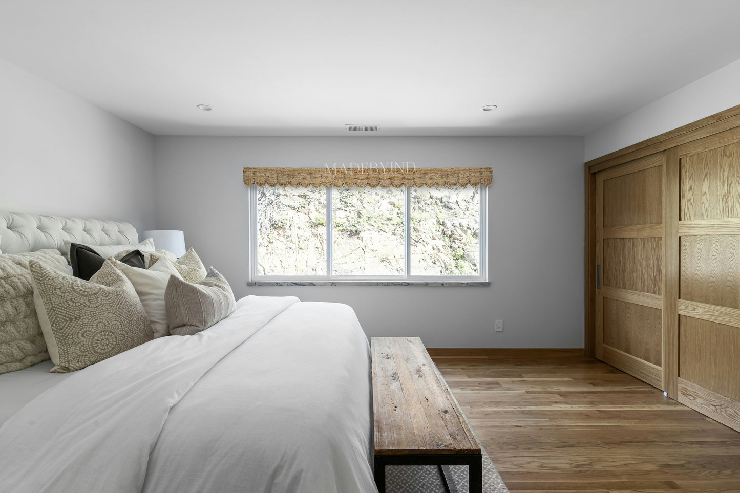 Banana Bark Scalloped Natural Window Valance