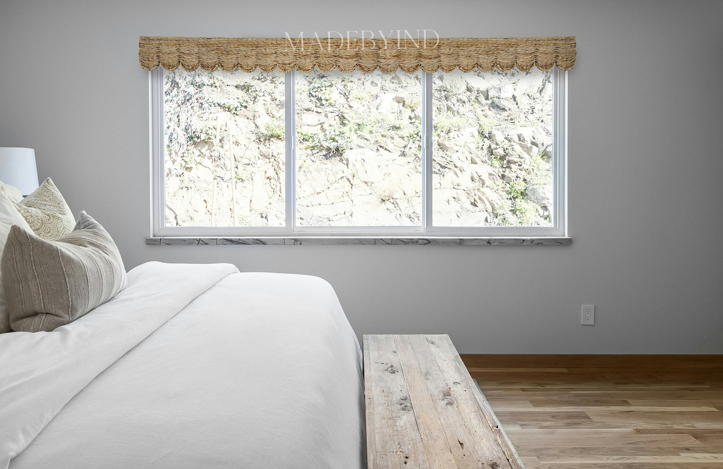Banana Bark Scalloped Natural Window Valance