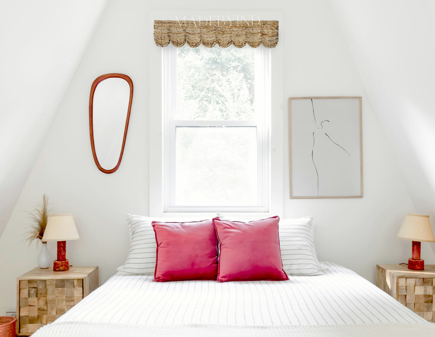 Banana Bark Scalloped Natural Window Valance