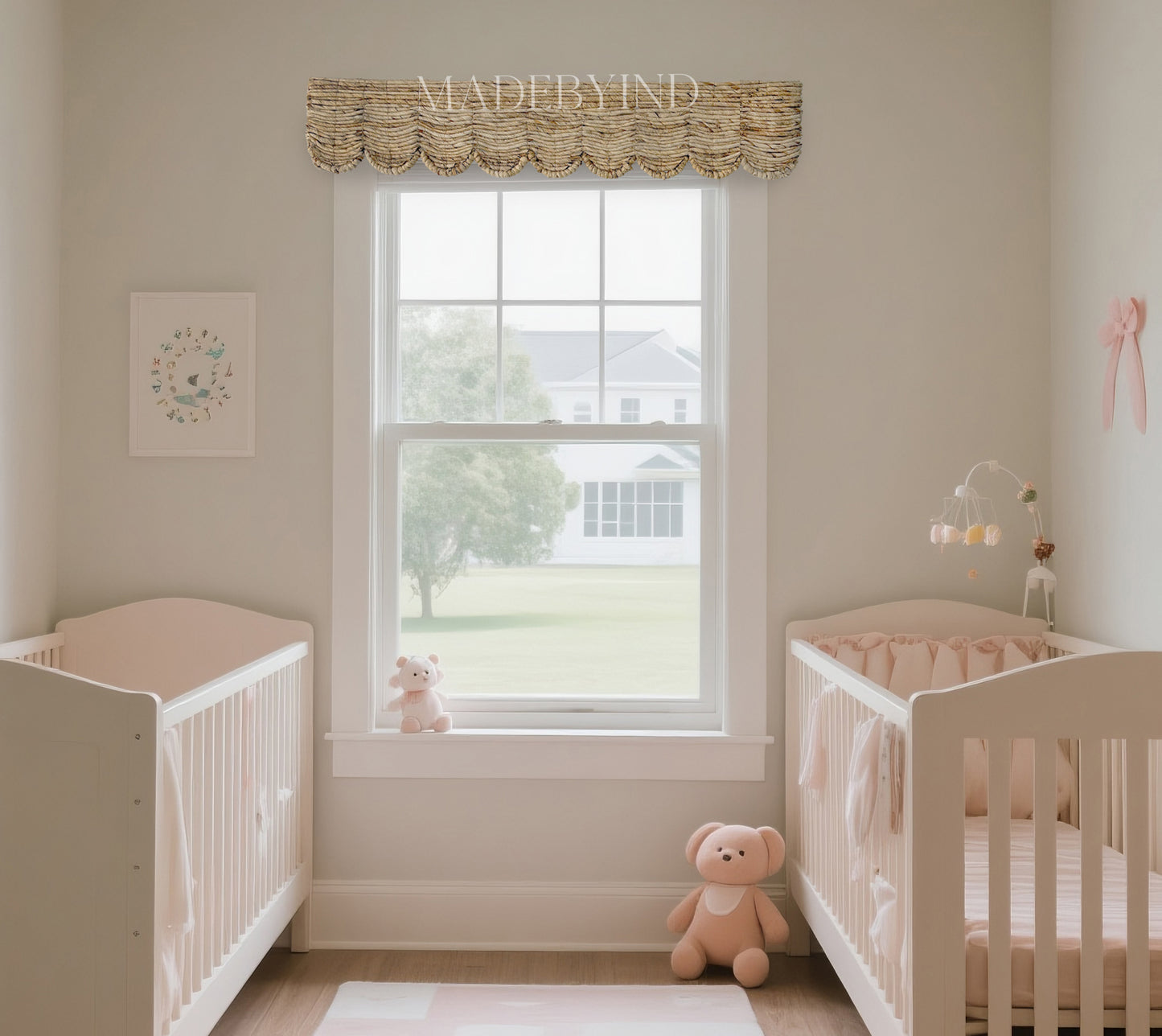 Banana Bark Scalloped Natural Window Valance
