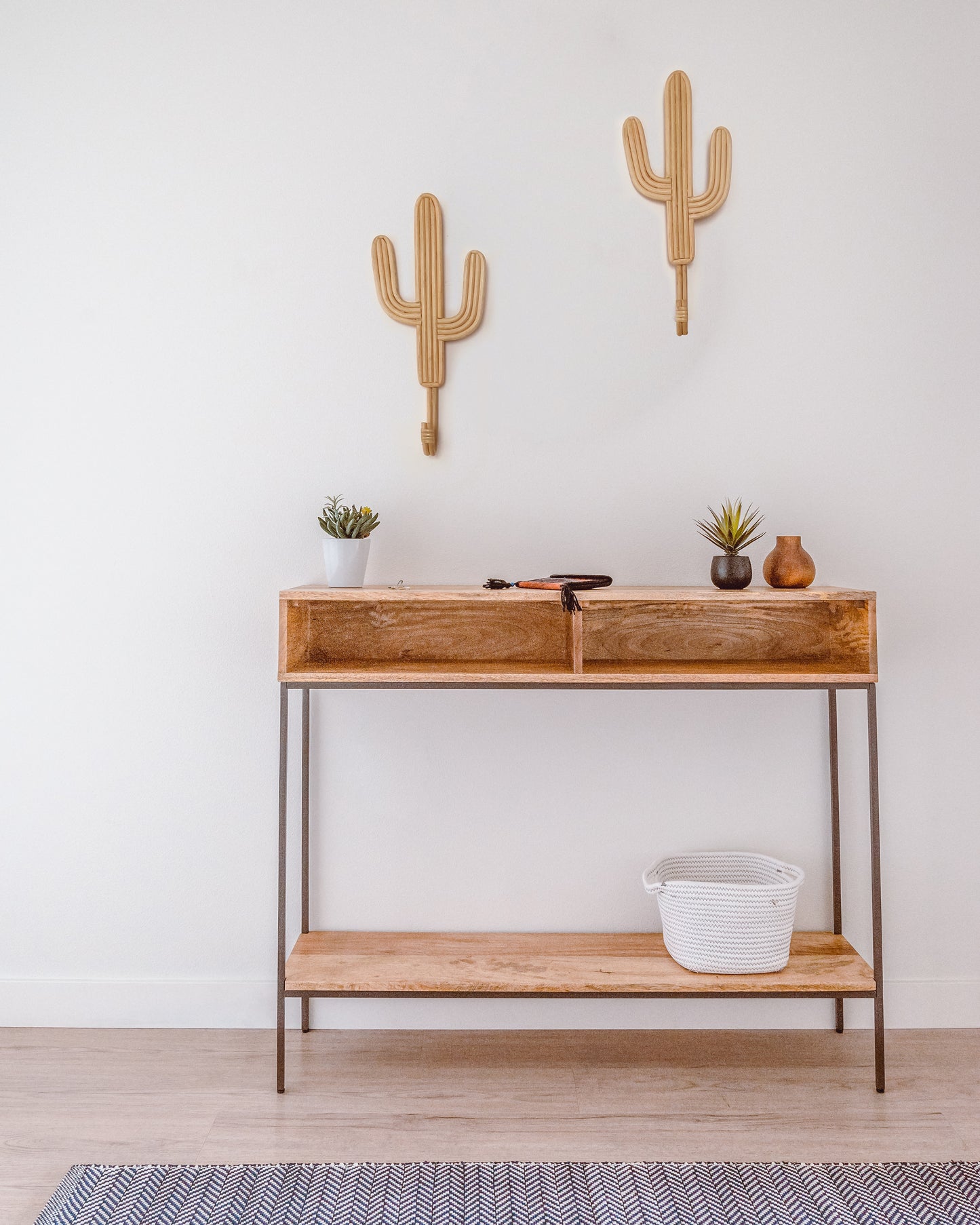 Set of 2 Cactus Rattan Hanger