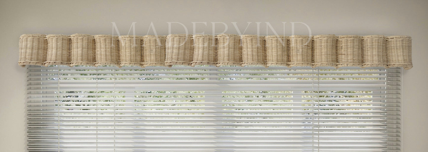 Rattan Scalloped Nursery Window Valance