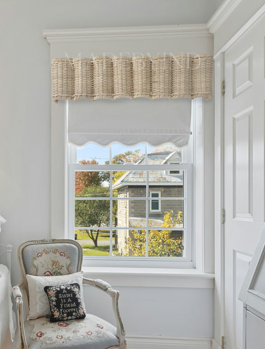 Rattan Scalloped Nursery Window Valance