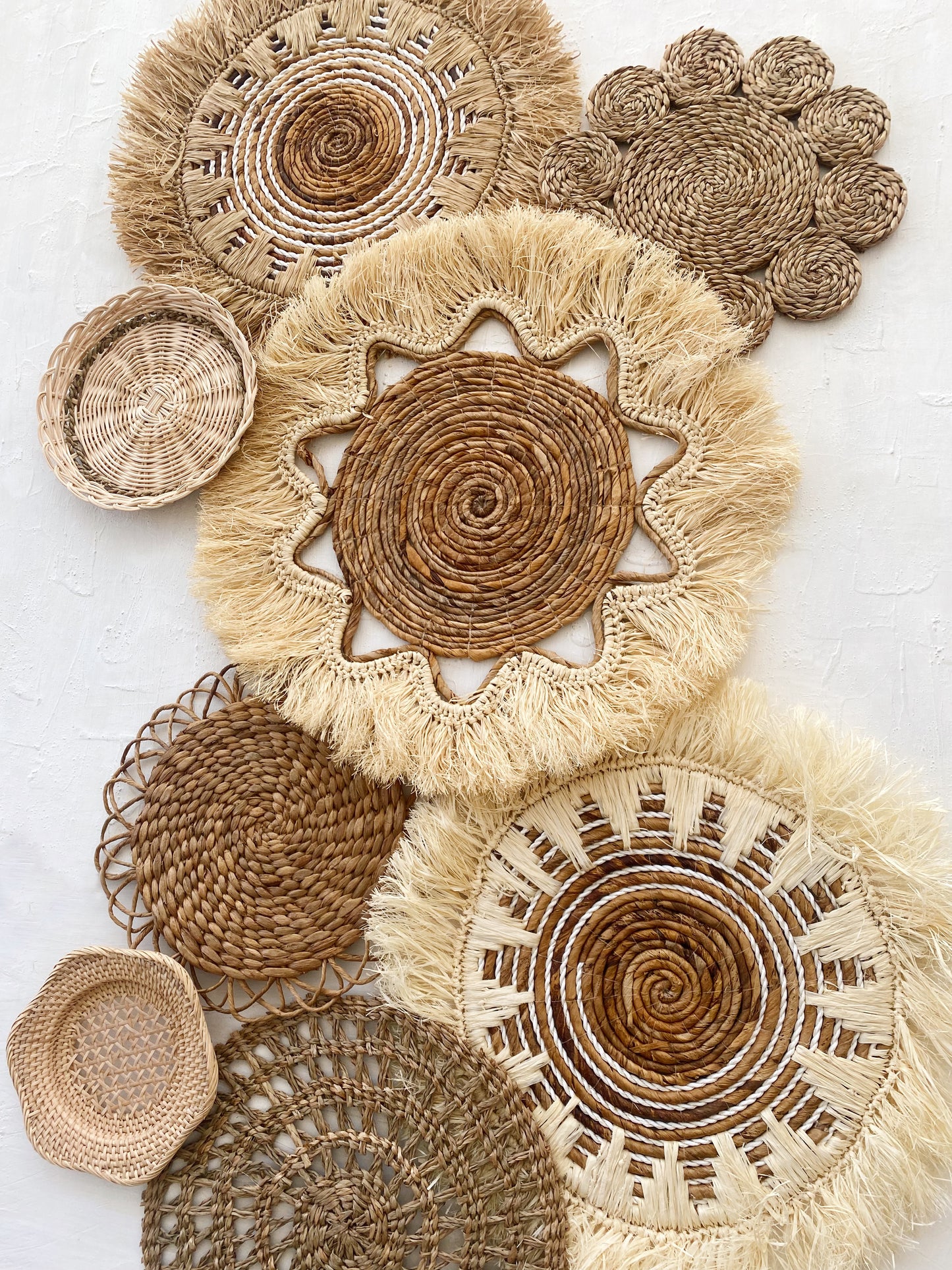 Set of 8 Natural Wall Basket