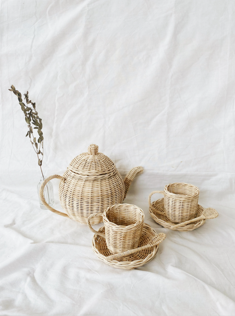 Rata Tea Set Rattan Tea Set – madebyind