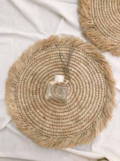 Natural Raffia Fringe Placemats