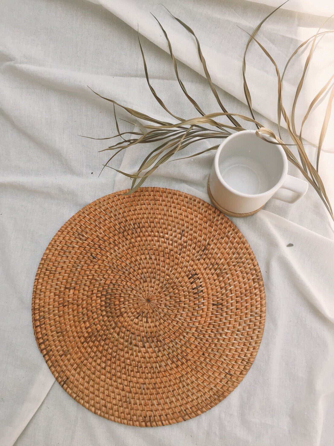 Honey Round Rattan Placemats