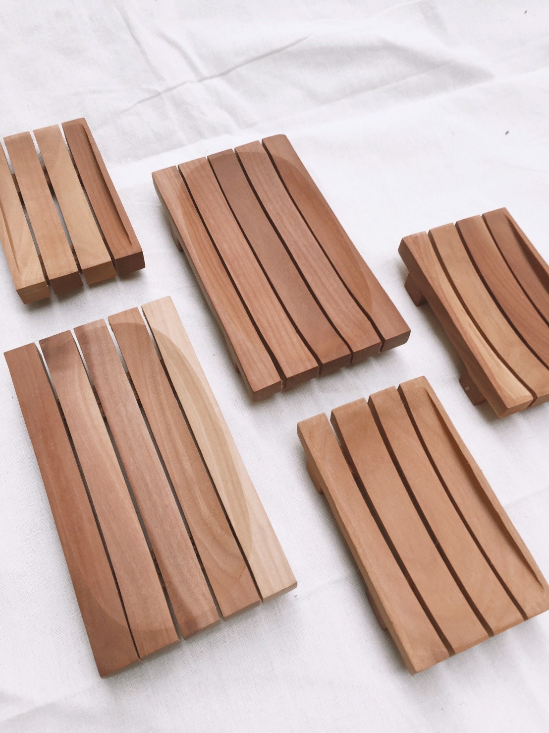 Stripes Wooden Soap Dish