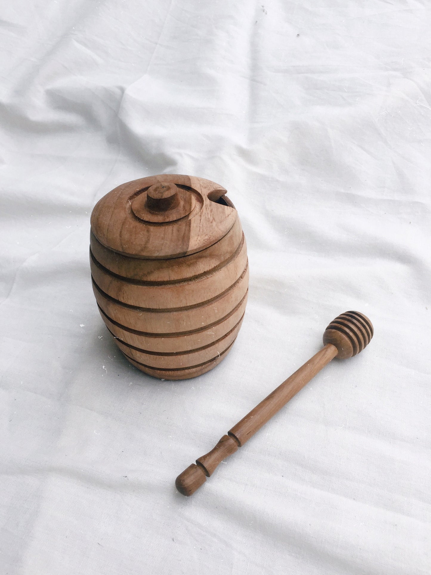 Wooden Honey Jar