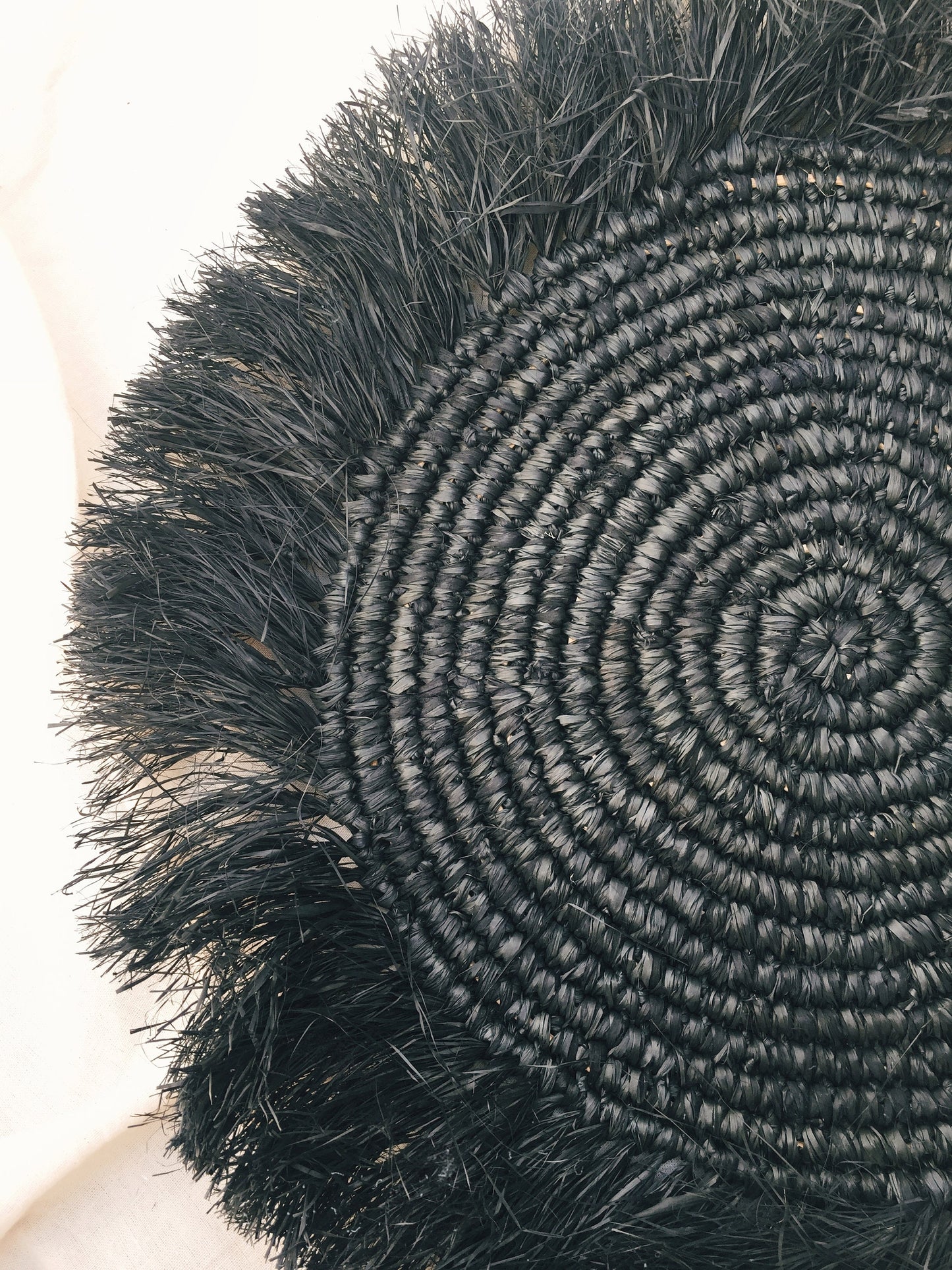 Black Raffia Fringe Placemats