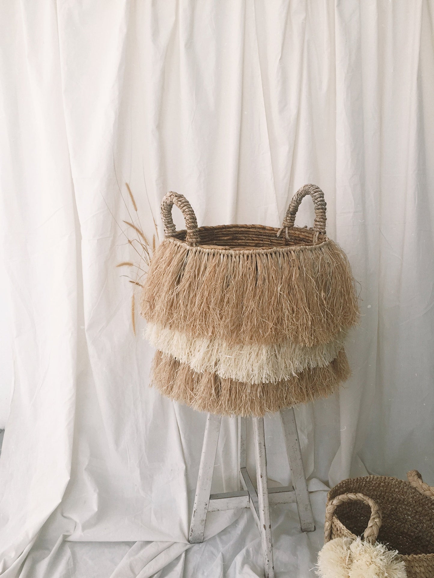 Fringe Natural Basket