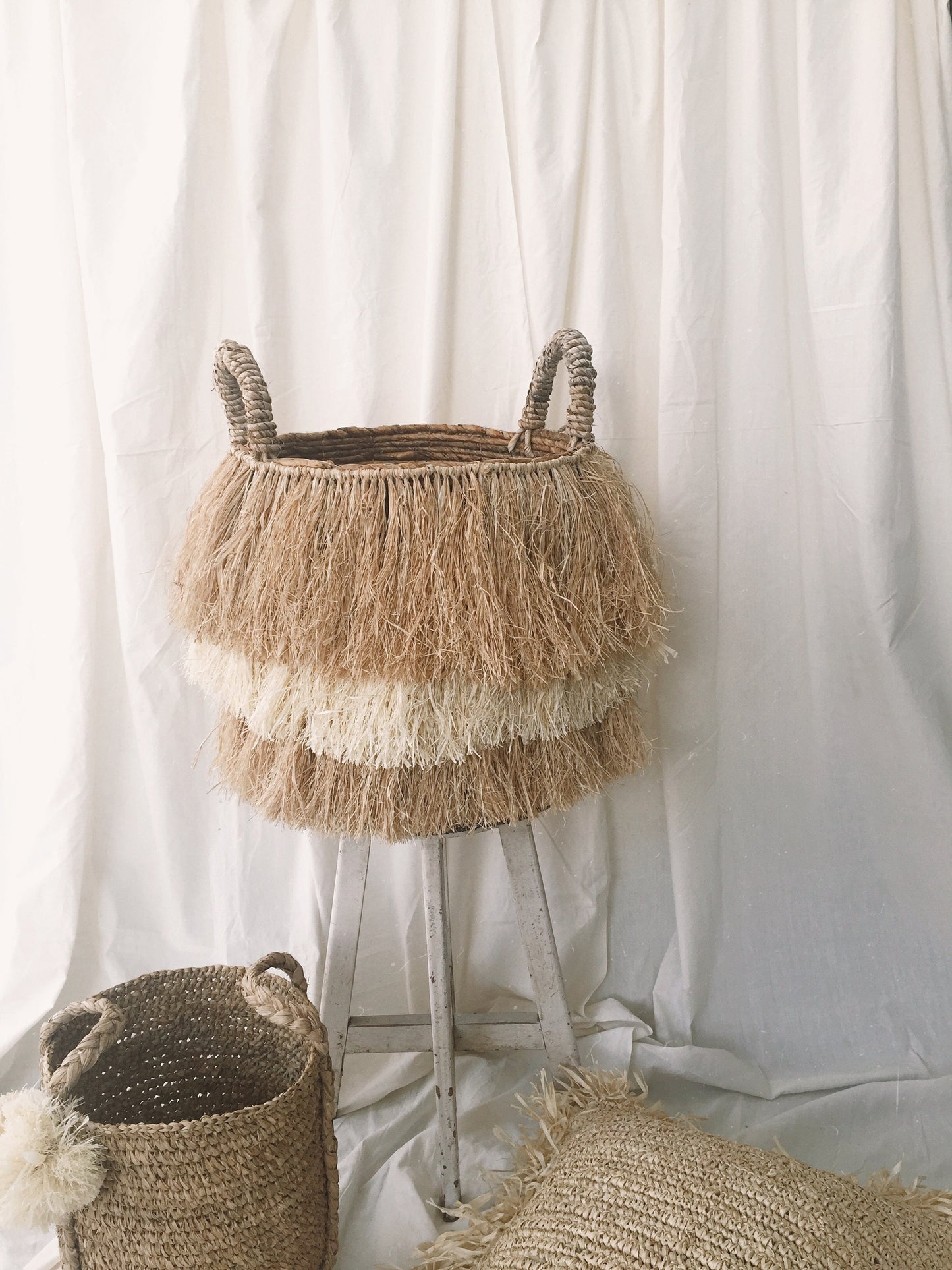 Fringe Natural Basket