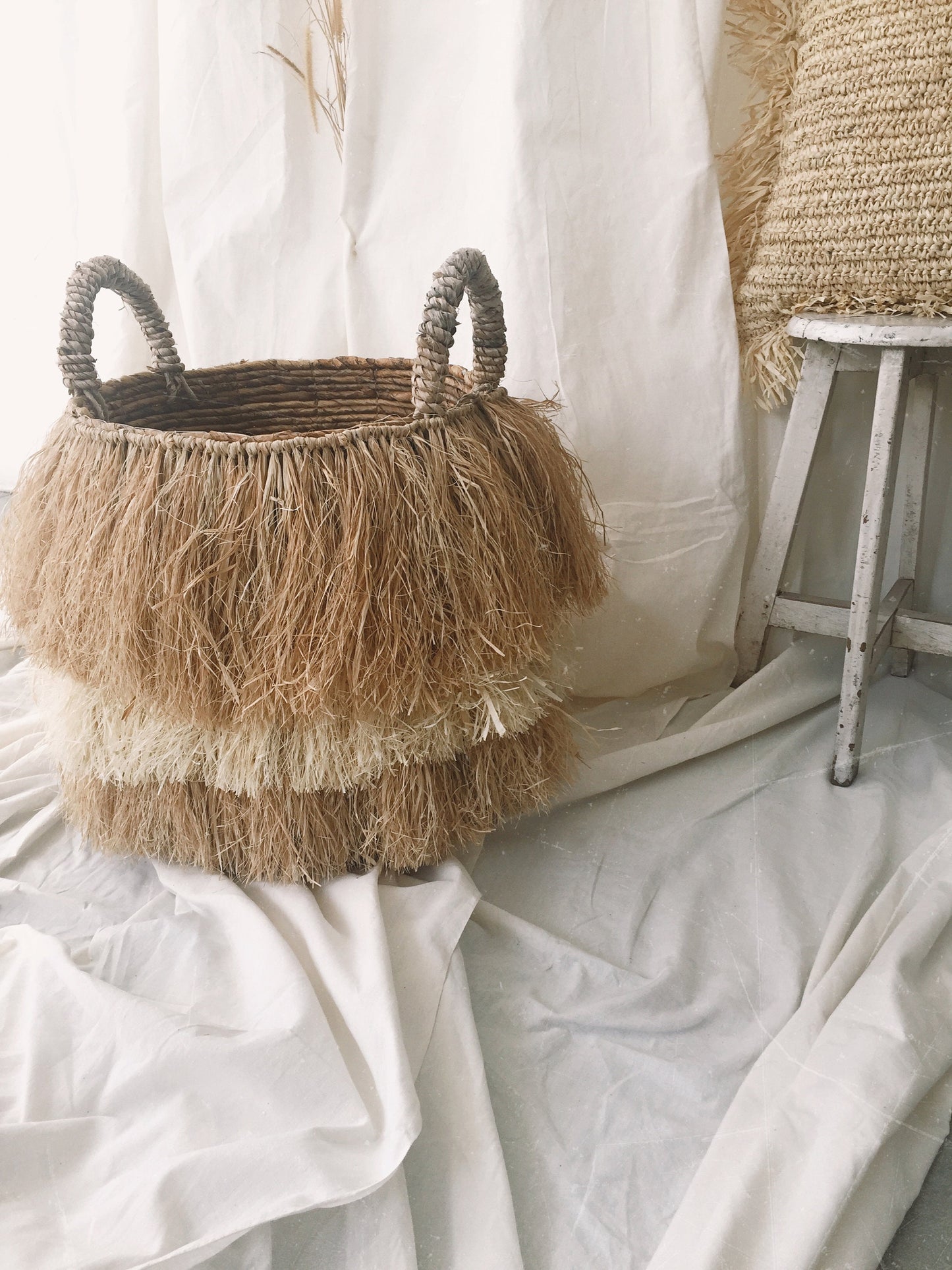 Fringe Natural Basket