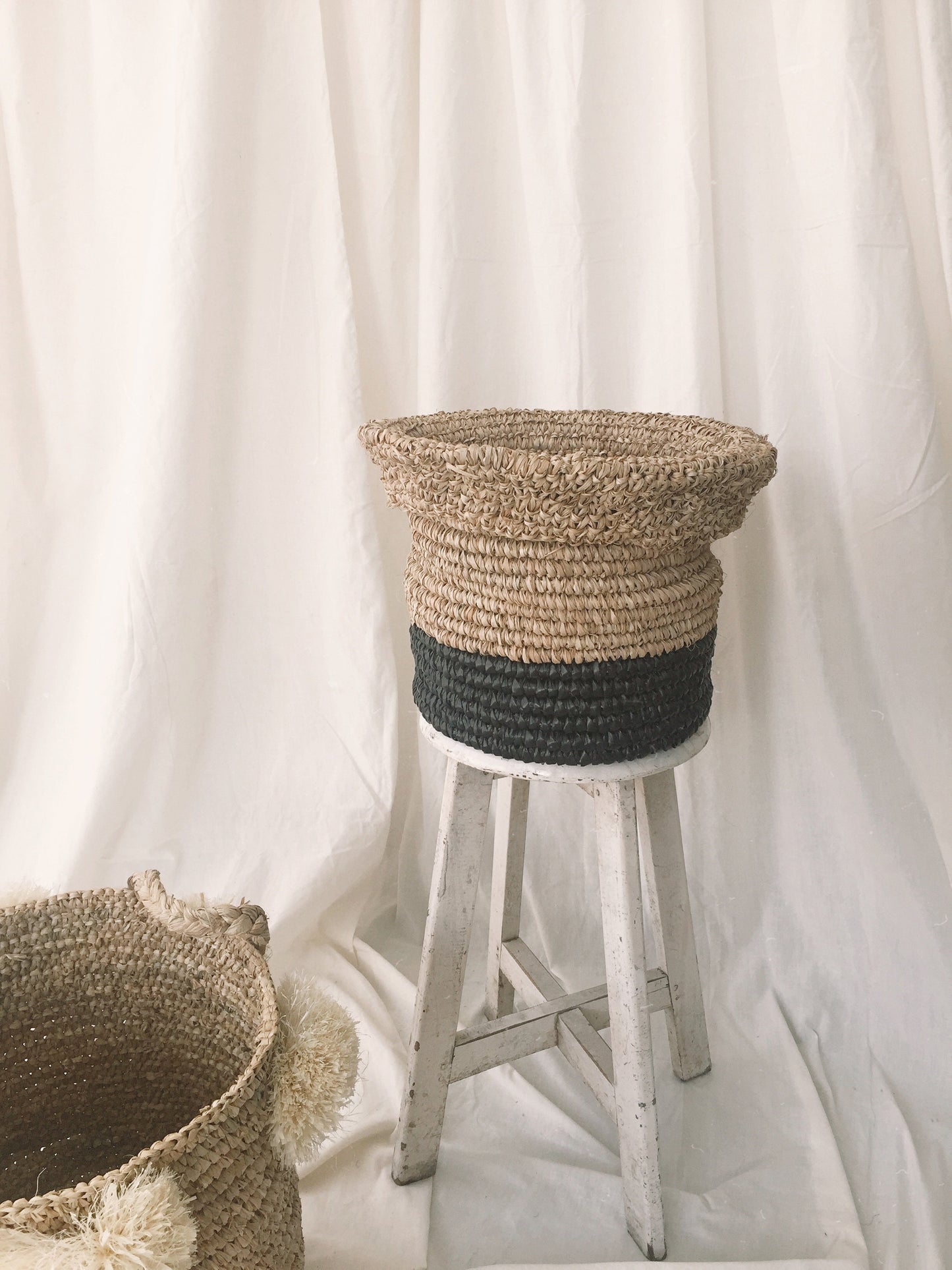 Raffia Two Tone Basket