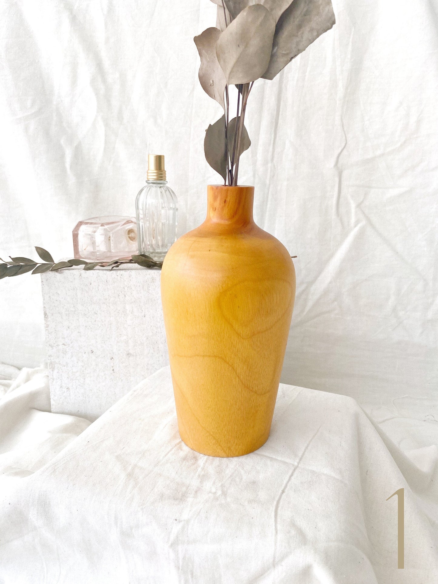 Set of 2 Wooden Teak Vase