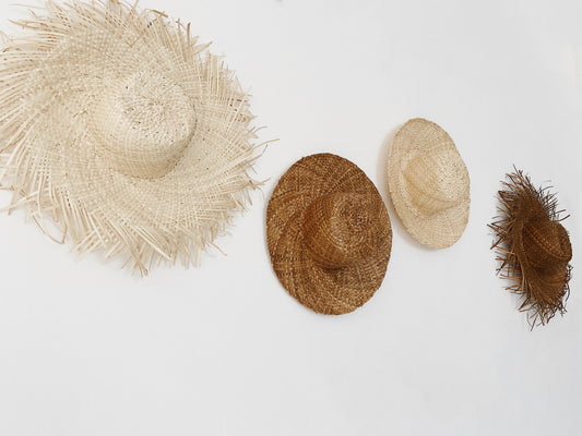 Set of 2 Wicker Hat