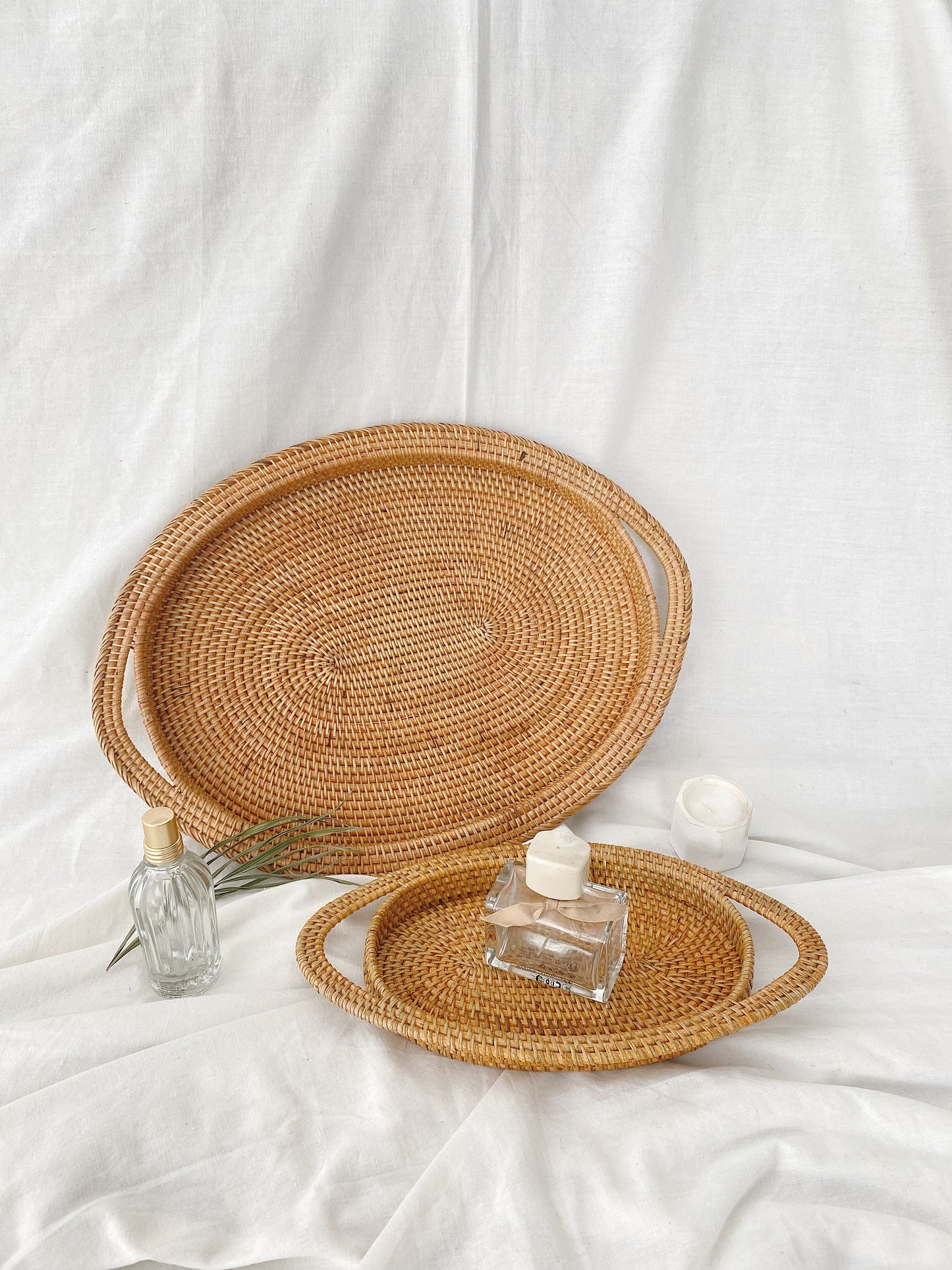 Flat Oval Rattan Tray