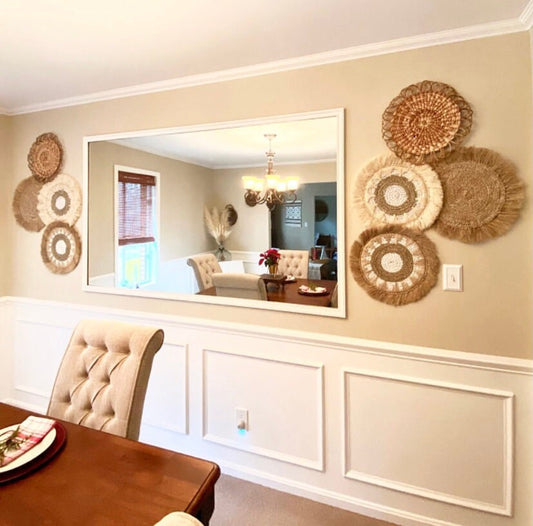 Set of 8 Fringe Wall Basket and Wall Decor