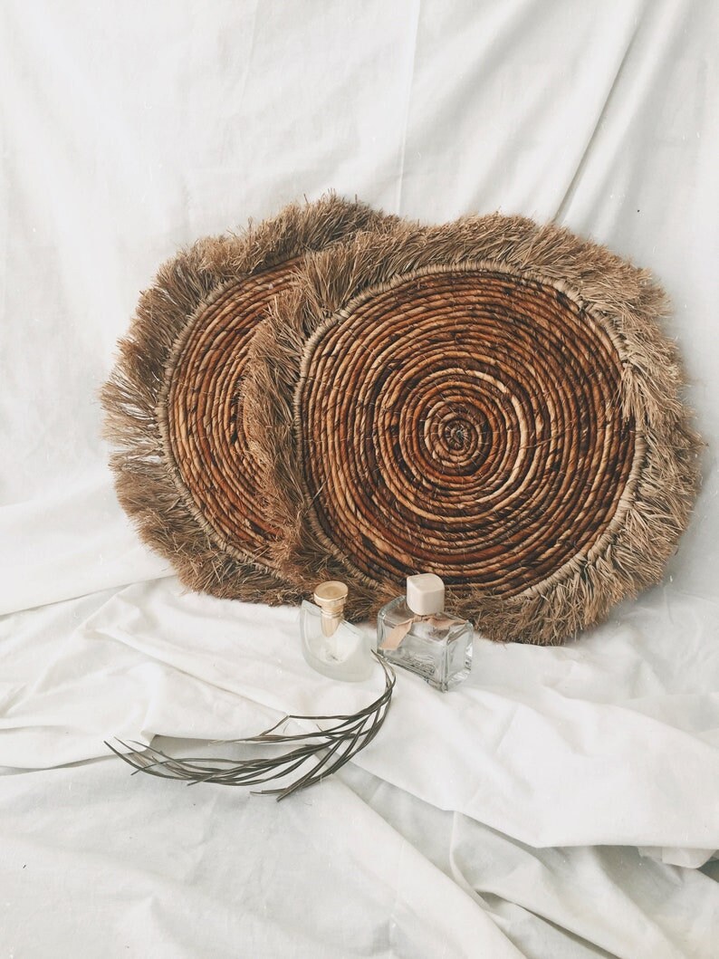 Set of 5 Boho Neutral Decor Wall Baskets Set