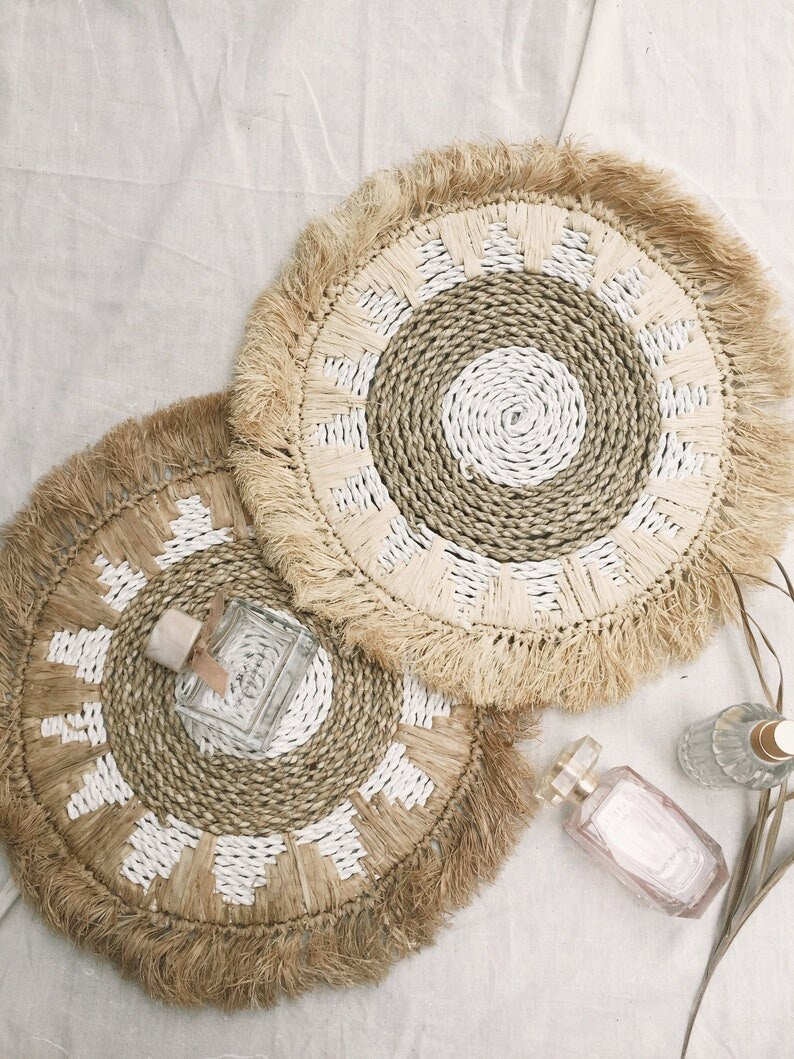 Set of 9 Boho Wall Basket and Wall Decor