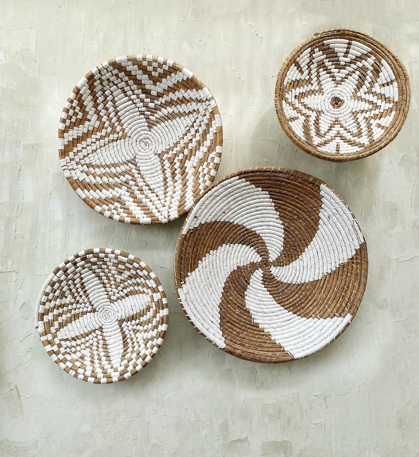 Set of 4 Big Boho Wall Basket & Wall Decor