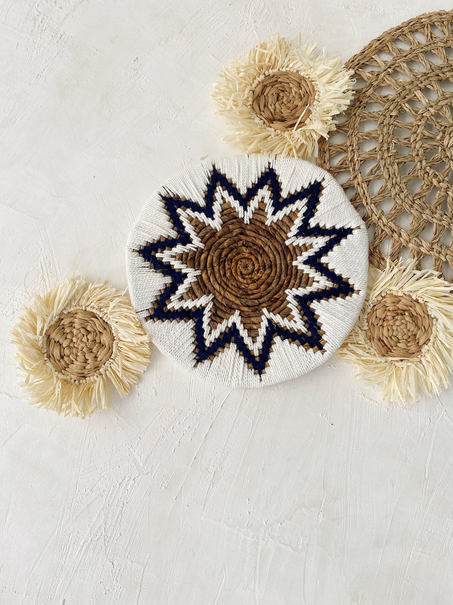 Set of 5 Boho Wall Basket with Fringe